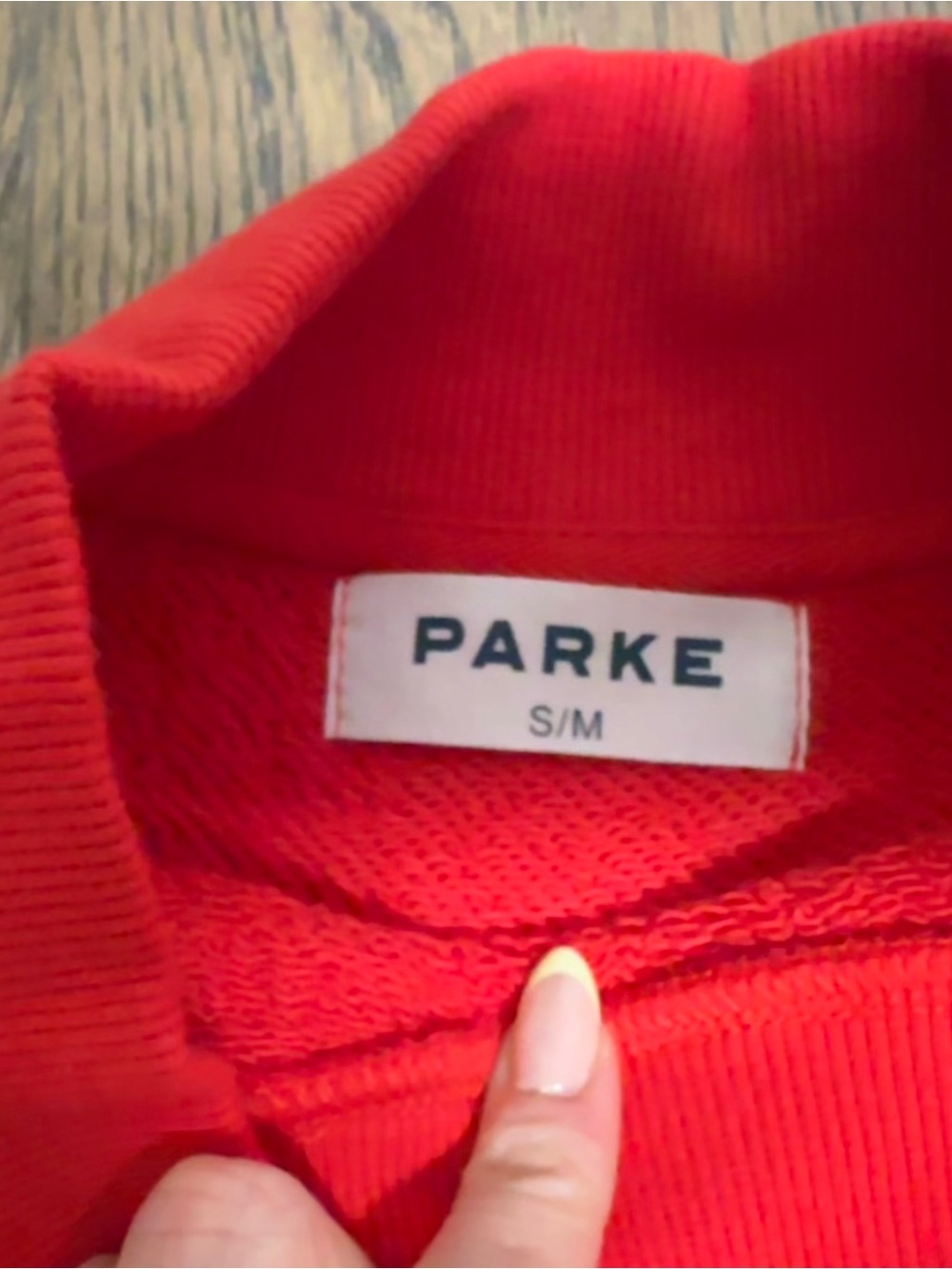 Parker Red Crewneck with White Collegiate Lettering - Picture 3 of 3